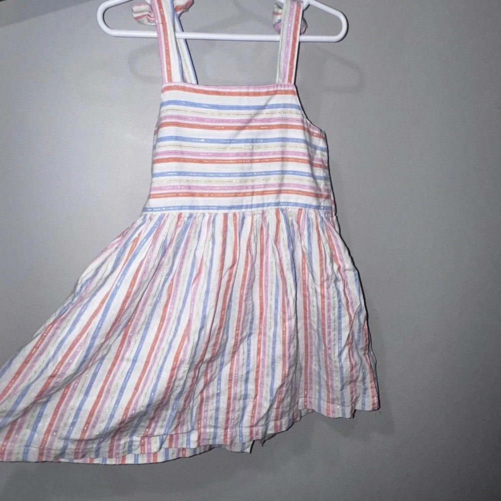 Lucky‎ Penny Kids Girls Striped Button Front Dress Rainbow Sparkle Size 5